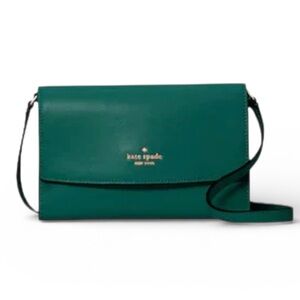 Kate Spade Brynn Flap Crossbody Deep Jade Dark Green